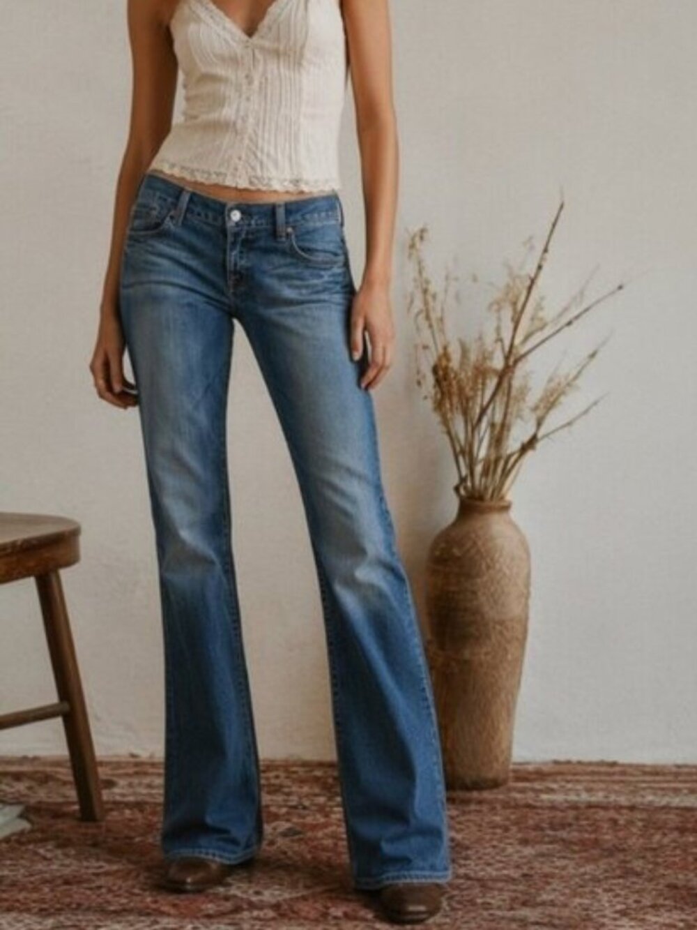 LUCKY BRAND Lil Lexi Bootcut Jeans 14/32 Low Rise Button Fly Y2K USA Denim 34 30 - Picture 3 of 16